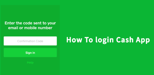 A screenshot of the Cash App login page with instructions on how to log in with a new phone number highlighted in red arrows.