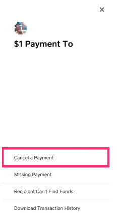 locate the CANCEL A PAYMENT option