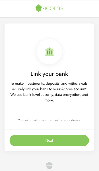 Link Your Bank Account With Acorns App